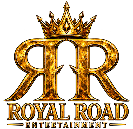 Royal Road Entertainment — gold crown and mirrored RR logo